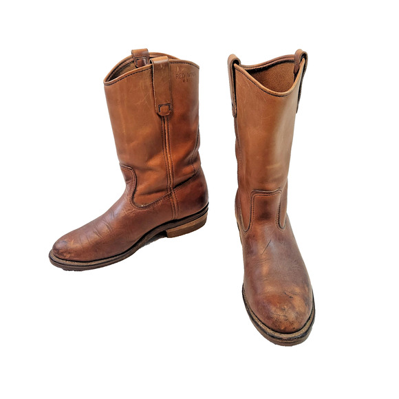 Vintage Red Wing PECOS Leather Pull-on Cowboy Style Work Boots Men's Size 8.5 D - Picture 1 of 9